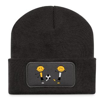 Play Soccer Boys - Recycelte Patch Beanie - Dunkelgrau - Vorne