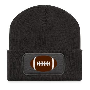 rugby ball - Recycled Patch Beanie - dark grey - Front