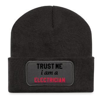 Elektriker / Elektrizität / Arbeit / Job - Recycelte Patch Beanie - Dunkelgrau - Vorne