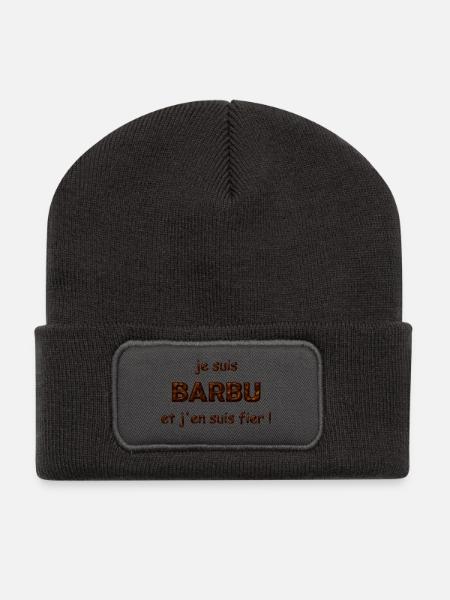 fier d être barbu - Beanie recyclé à patch - charbon
