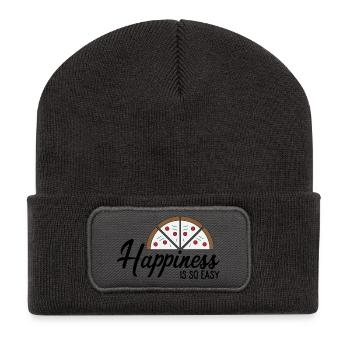 La pizza vous rend heureux - Beanie recyclé à patch - charbon - Devant