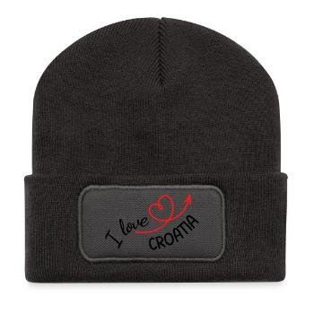 I love Croatia - Recycelte Patch Beanie - Dunkelgrau - Vorne