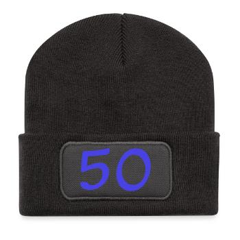 50. 50 ANS. 50e ANNIVERSAIRE. ANNIVERSAIRE 50 ANS. - Beanie recyclé à patch - charbon - Devant