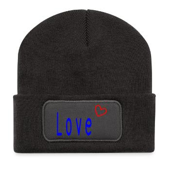 VALENTINE'S DAY. Bachelorette party. I LOVE YOU. I LOVE YOU. LOVE - Recycled Patch Beanie - dark grey - Front