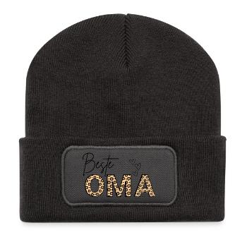 Beste Oma - best grandma - Recycled Patch Beanie - dark grey - Front