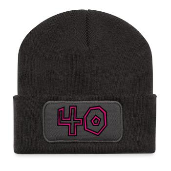 40. 40 ANS. 40e ANNIVERSAIRE. ANNIVERSAIRE 40 ANS. - Beanie recyclé à patch - charbon - Devant