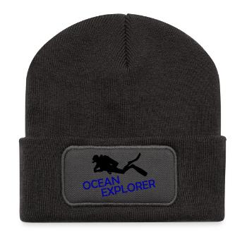 OCEAN EXPLORER - Recycelte Patch Beanie - Dunkelgrau - Vorne