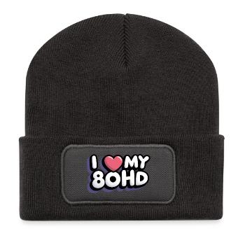 I Love My 80HD - Recycelte Patch Beanie - Dunkelgrau - Vorne