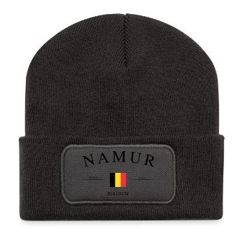Namur Belgien – Urlaub Souvenir & Geschenk - Recycelte Patch Beanie - Dunkelgrau - Vorne