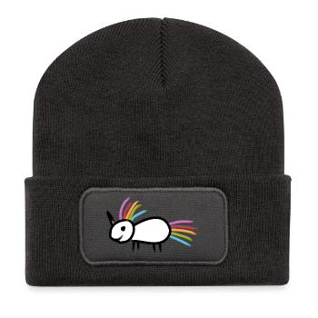 Einhorn - Recycelte Patch Beanie - Dunkelgrau - Vorne