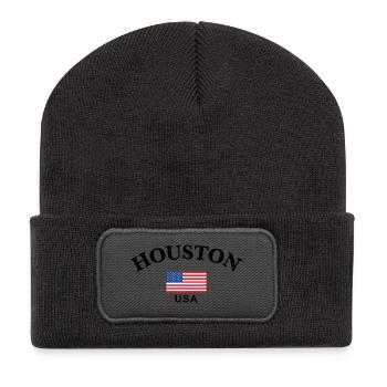 Houston, États-Unis - Beanie recyclé à patch - charbon - Devant