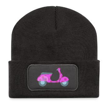 Roller Dots Punkte Frühling Italien Lebensfreude - Recycelte Patch Beanie - Dunkelgrau - Vorne
