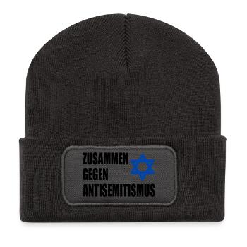zusammen gegen antisemitism - Recycelte Patch Beanie - Dunkelgrau - Vorne