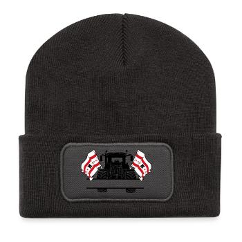 Drenthe_Tractor_Custom_Edition - Beanie recyclé à patch - charbon - Devant