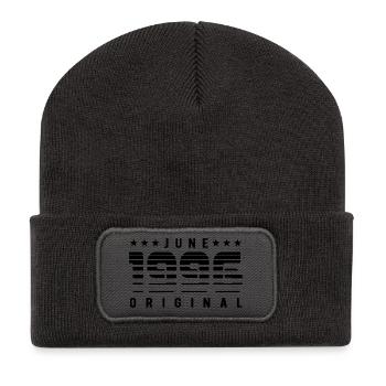 Limited Edition June 1996 Geburtstag Geschenk - Recycelte Patch Beanie - Dunkelgrau - Vorne