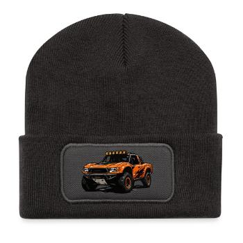 Orange Offroad Truck Flair - Recycled Patch Beanie - dark grey - Front