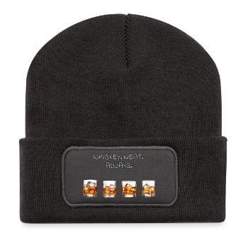 Noble whisky design for real connoisseurs. Minimalist - Recycled Patch Beanie - dark grey - Front