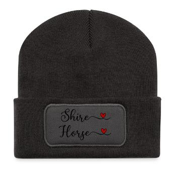 Cheval du Comté au Cœur - Beanie recyclé à patch - charbon - Devant