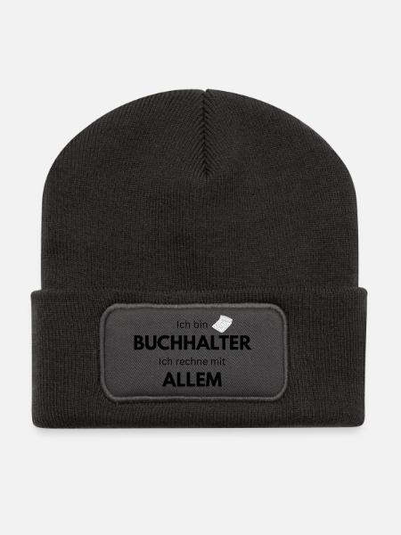 Ich bin Buchhalter ich rechne mit allem - Recycelte Patch Beanie - Dunkelgrau