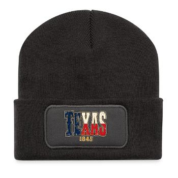 Texas 1845 Vintage Motiv - Recycelte Patch Beanie - Dunkelgrau - Vorne