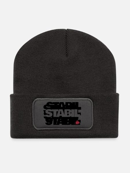 STABIL - BLOCK - Recycelte Patch Beanie - Dunkelgrau