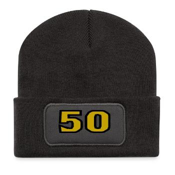 50. 50 ANS. 50e ANNIVERSAIRE. ANNIVERSAIRE 50 ANS. - Beanie recyclé à patch - charbon - Devant