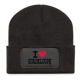 J'aime la guadeloupe - couleurs personnalisables - Beanie recyclé à patch - charbon - Devant