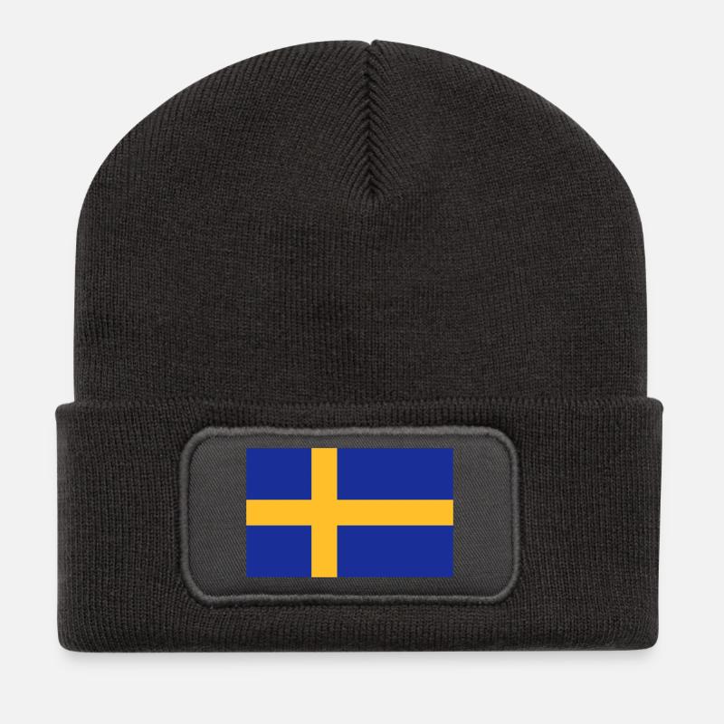 SCHWEDEN - Recycelte Patch Beanie - Dunkelgrau
