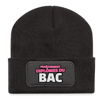 fraîchement diplomée du bac - Beanie recyclé à patch - charbon - Devant