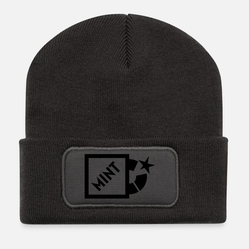 Mint - Recycelte Patch Beanie - Dunkelgrau