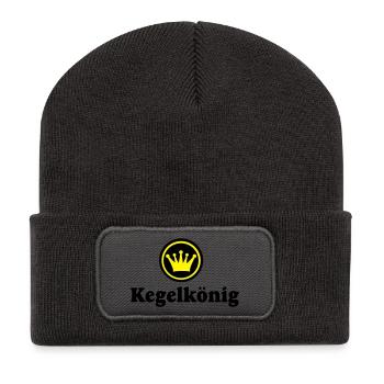kegeln - Recycelte Patch Beanie - Dunkelgrau - Vorne