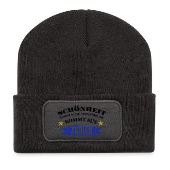 Beauté de Zurich - Beanie recyclé à patch - charbon - Devant