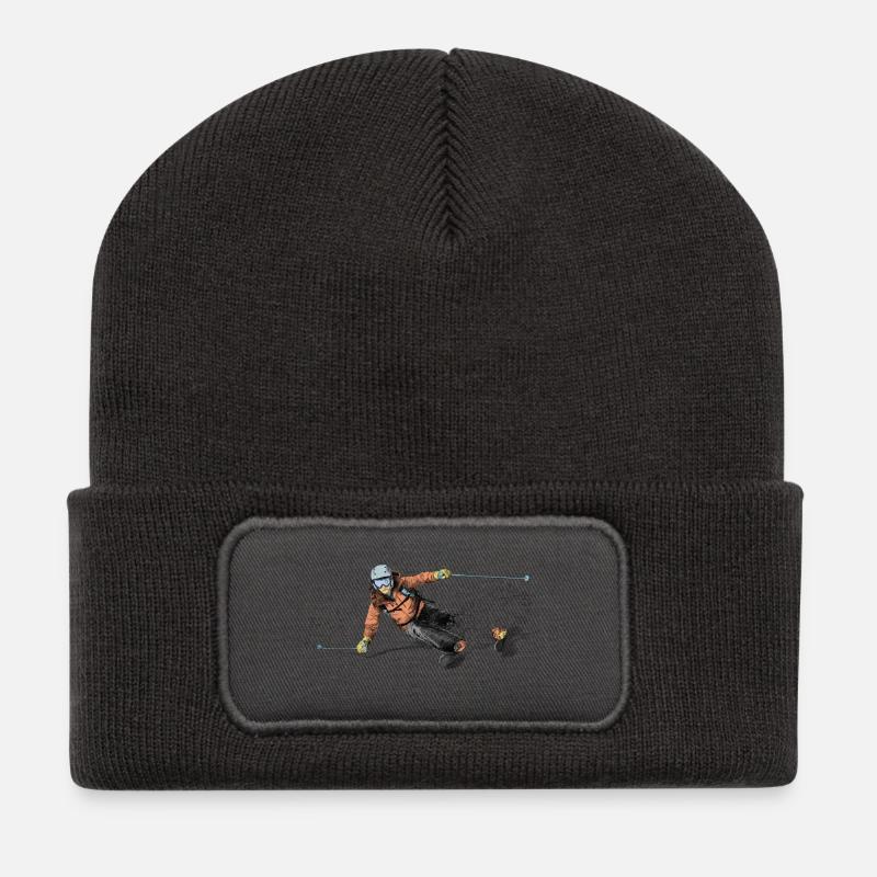 ski - Beanie recyclé à patch - charbon