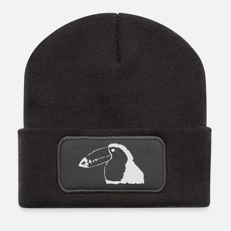 Tukan ähnlicher Vogel - Recycelte Patch Beanie - Dunkelgrau