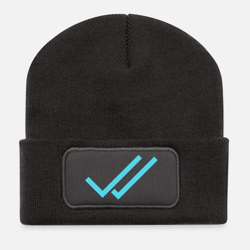 Whats App Hook Blue - Recycled Patch Beanie - dark grey