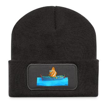 Lustiger Clownfisch - Recycelte Patch Beanie - Dunkelgrau - Vorne