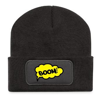 boom2 - Recycelte Patch Beanie - Dunkelgrau - Vorne