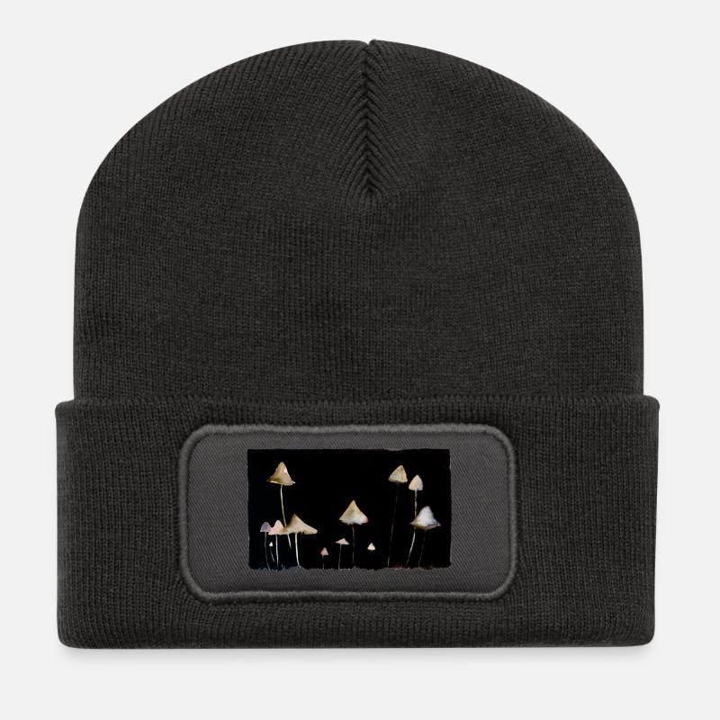 Pilze - Recycelte Patch Beanie - Dunkelgrau