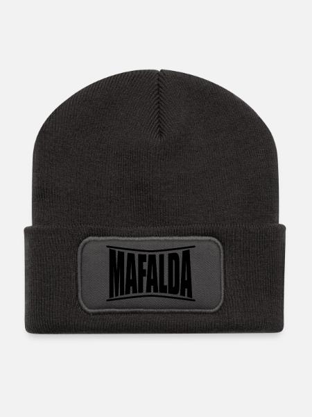 Name T-Shirt Mafalda T-Shirt Geschenkidee - Recycelte Patch Beanie - Dunkelgrau