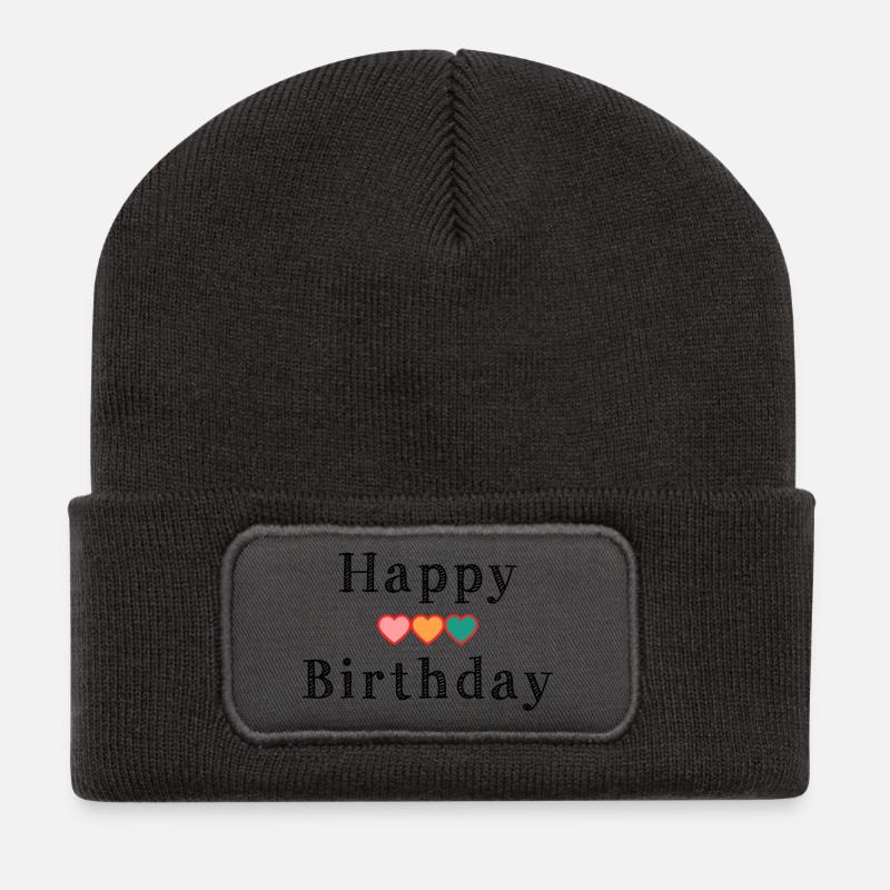 HAPPY BIRTHDAY - Beanie recyclé à patch - charbon