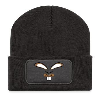 Bunny Rabbit Bunny Cartoon Small Animal Cute - Recycled Patch Beanie - dark grey - Front
