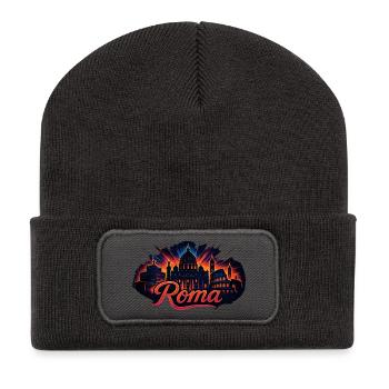 Rome Roma Capital Italy Silhouette Gift - Recycled Patch Beanie - dark grey - Front