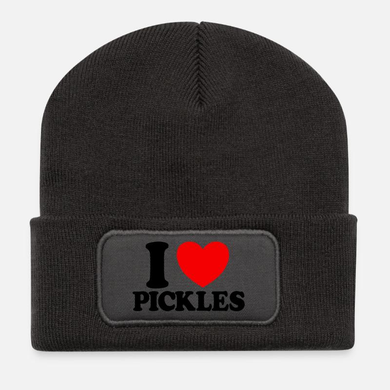 Ich liebe Gurken Ich liebe Gurken - Recycelte Patch Beanie - Dunkelgrau