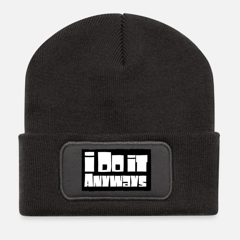 i do it anyways - Recycled Patch Beanie - dark grey
