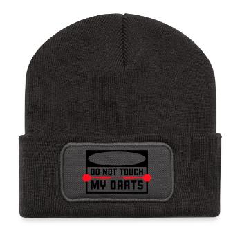 Do Not Touch My Darts Warning Darts Player Humor - Recycled Patch Beanie - dark grey - Front