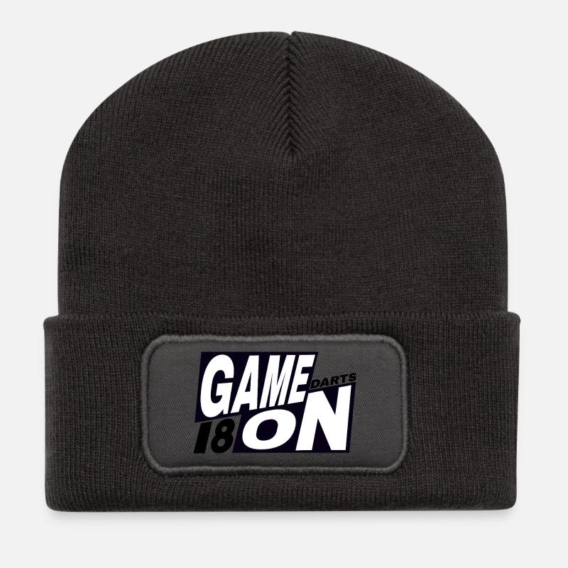 Fléchettes, fléchettes GAME_ON_180_Darts - Beanie recyclé à patch - charbon