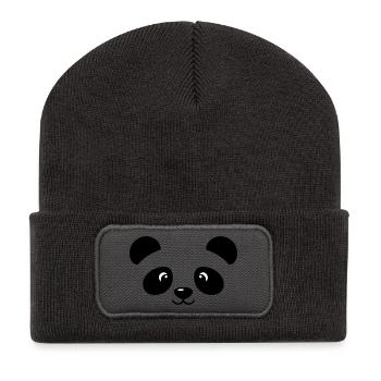 Panda | Big Face Costume Carnival Disguise - Recycled Patch Beanie - dark grey - Front