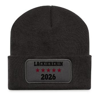 Lackiererin Beruf Abschluß Lehre Bestanden 2026 - Recycelte Patch Beanie - Dunkelgrau - Vorne