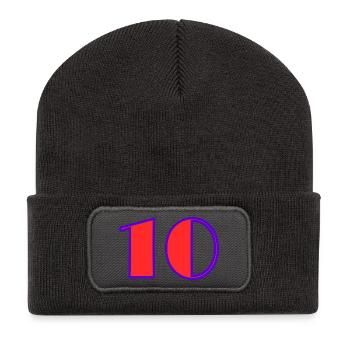 10. 10 JAHRE. 10-JÄHRIGES JUBILÄUM. 10-JÄHRIGES JUBILÄUM. - Recycelte Patch Beanie - Dunkelgrau - Vorne