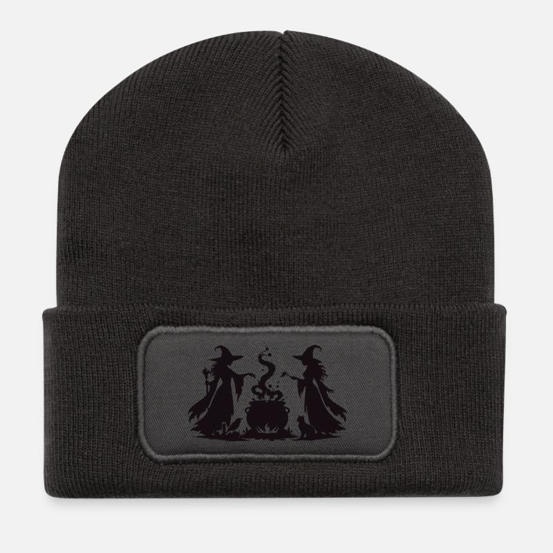 Duo magique de sorcières du Chaudron de la Sorcière - Beanie recyclé à patch - charbon